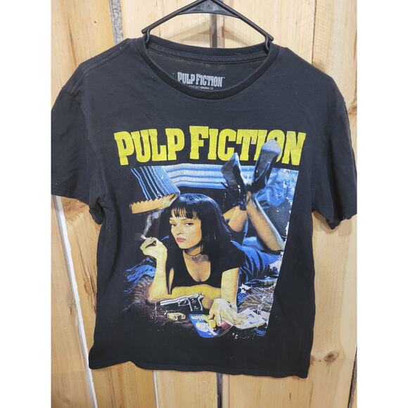 PULP FICTION Classic Movie Graphic Full Print T Shirt Adult Medium Blk - Picture 6 of 8